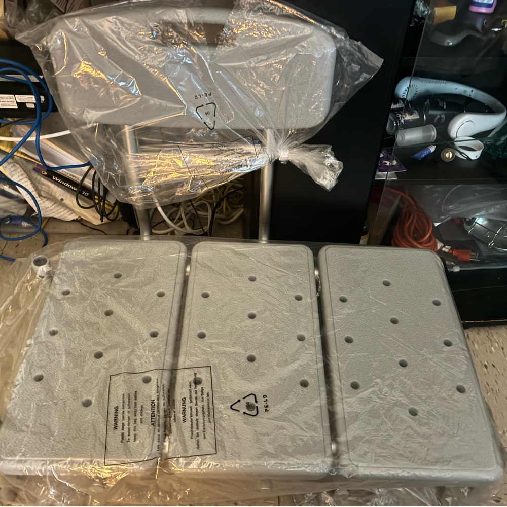 Gray Shower Chair with Backrest